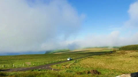 Mist suddenly coming quickly up the hill, Northern Irelandno Stock Footage 64208550