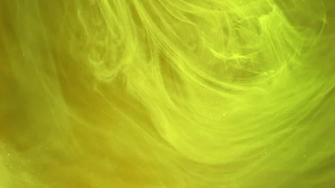 Mist wave ink cloud yellow haze cloud paint water Video stock 287965491