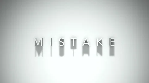 Mistake 3D title animation with shadows on a white background Stock Footage 297801798