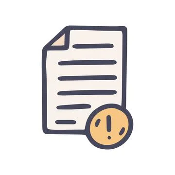 Mistake in document color vector doodle simple icon Illustrazione stock
