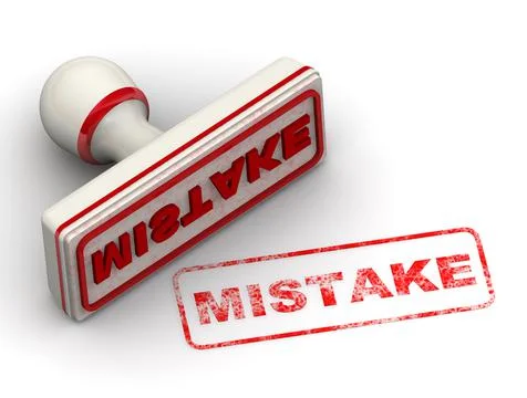 Mistake. The stamp and an imprint Stock Illustration
