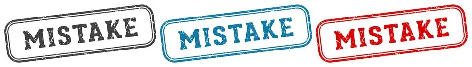 Mistake stamp. mistake rectangular stamp set isolated on white background Stock Illustration