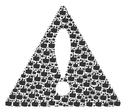 Mistake Triangle Sign Collage of Thumb Up Items Ilustración de archivo
