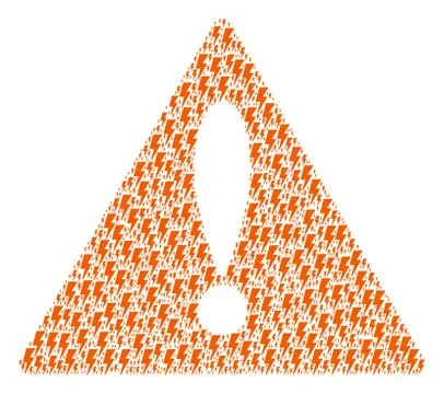 Mistake Triangle Sign Pattern of Electric Strike Icons Stock Illustration
