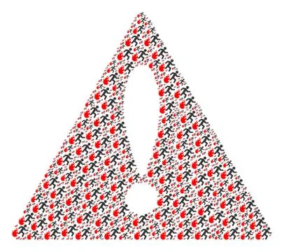 Mistake Triangle Sign Pattern of Fired Running Man Items 스톡 일러스트