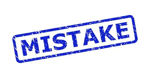 MISTAKE Watermark with Corroded Texture and Rounded Rectangle Frame Illustrazione stock