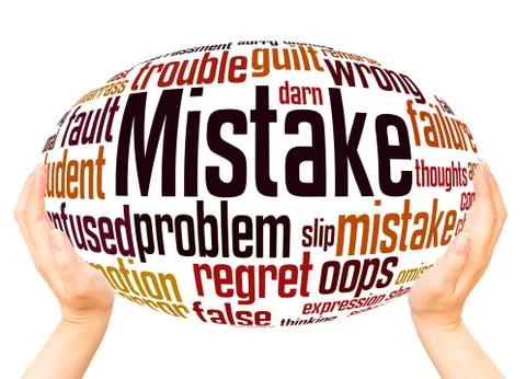 Mistake word cloud hand sphere concept Stock Photos