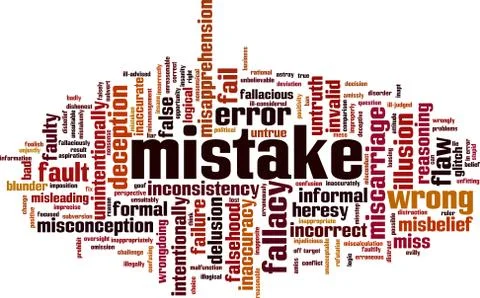 Mistake word cloud Stock Illustration