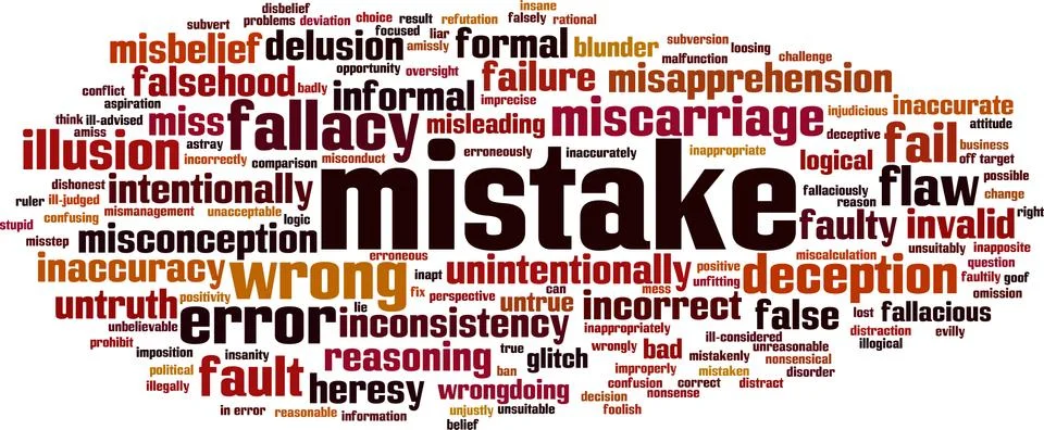 Mistake word cloud Stock Illustration