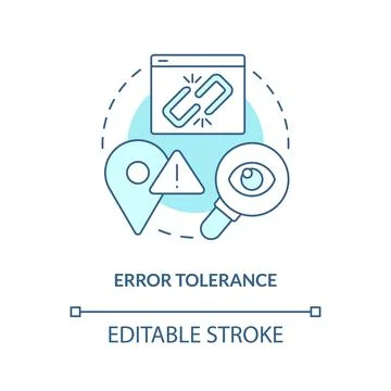 Mistakes tolerance turquoise concept icon Illustrazione stock