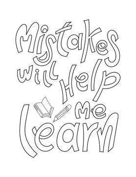 Mistakes will help me learn, handwriting with patterns. 스톡 일러스트