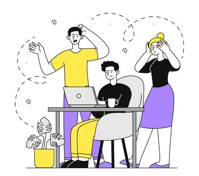 Mistakes at work vector doodle Stock Illustration