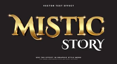 Mistic story 3d editable text effect Template Stock Illustration