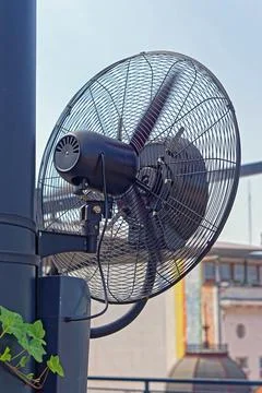 Misting cooling fan Stock Photos