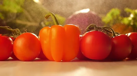 Misting Vegetables Stock-Footage 60818858