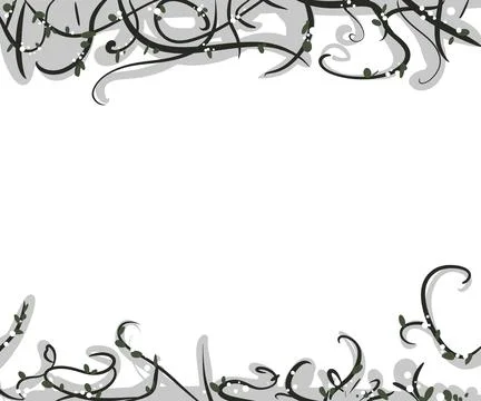 Mistletoe border with shadow illustration Stock Illustration