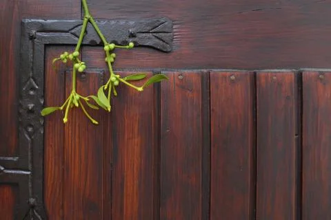 Mistletoe on a door Stock Photos