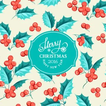 Mistletoe holiday card Stock Illustration