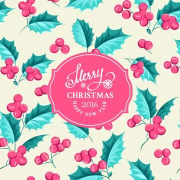 Mistletoe holiday card Illustrazione stock