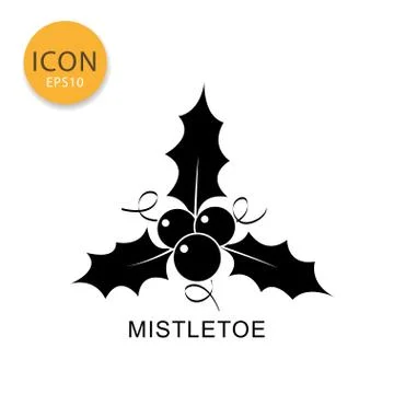 Mistletoe icon isolated flat style. Stock Illustration