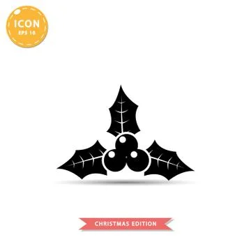 Mistletoe icon simple flat style vector illustration. Stock Illustration