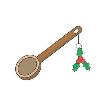 Mistletoe measuring spoon Illustrazione stock