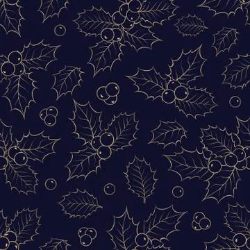 Mistletoe seamless pattern for christmas theme. Stock Illustration