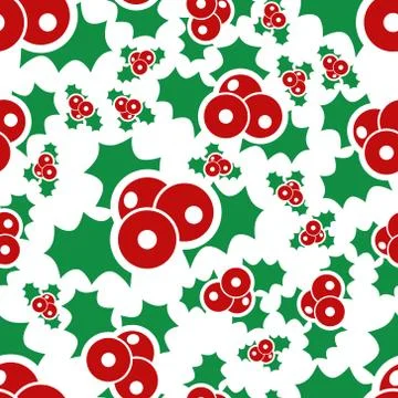 Mistletoe seamless pattern Stock Illustration