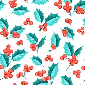 Mistletoe seamless pattern Stock Illustration