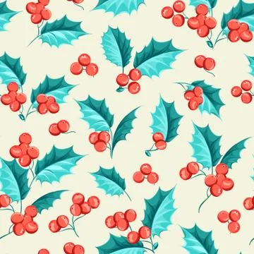 Mistletoe seamless pattern Stock Illustration
