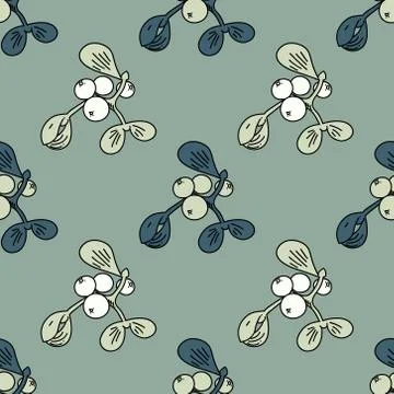 Mistletoe seamless pattern Stock Illustration