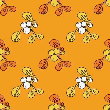Mistletoe seamless pattern Stock Illustration