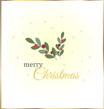 Mistletoe. Vector illustration of hanging fluffy mistletoe sprigs with berrie Stock Illustration