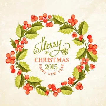 Mistletoe wreath. Stock Illustration