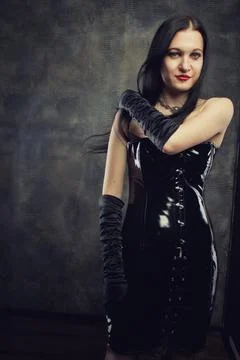 Mistress in black Stock Photos