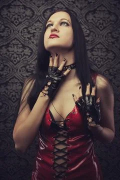 Mistress in red Stock Photos