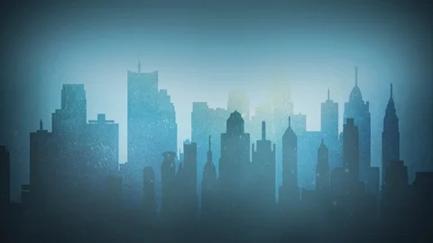 Misty City Blues 4K Loop Stock Footage 110823948
