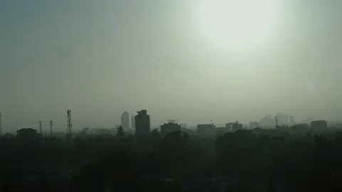 Misty City grey Stock Footage 162780904