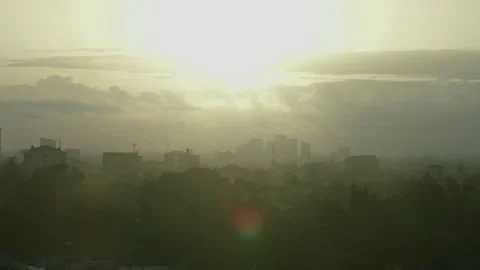 Misty City speeded up Stock Footage 162778931