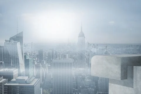 Misty cityscape Ilustración de archivo