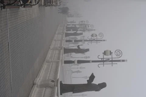 Misty cityscape Stock-Fotos