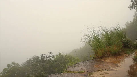 Misty Cliff Stock Footage 281430749