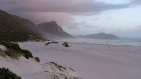 Misty Cliffs Aerial at Sunset in Cape Town Stock Footage 133340617