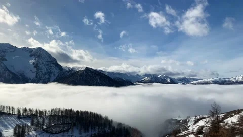 Misty cloud in the valley Stock Footage 230143515