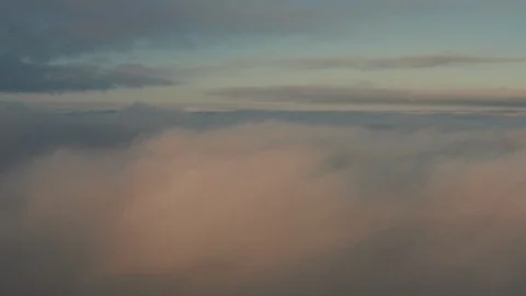 Misty clouds aerial view tranquil background gliding in the sky Stock Footage 118594842