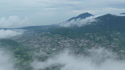 Misty clouds drifting over bali indonesia landscape Stock Footage 327816428