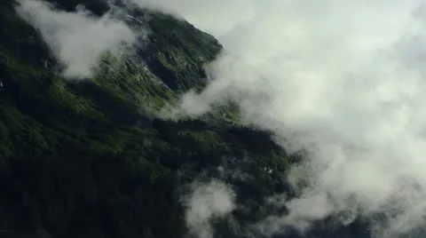 Misty Clouds Overtaking Mountain Ridge slower 스톡 동영상 11892216