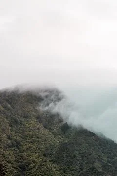 Misty Cloudy Mountain Stock Photos
