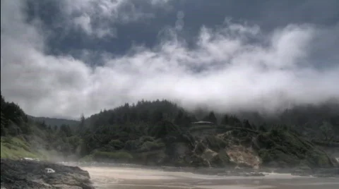 Misty coast HDR time lapse Video stock 312640