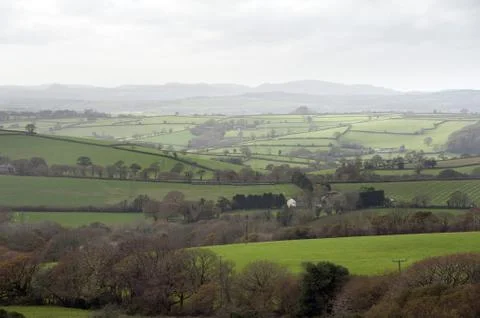 Misty Cornish landscape Stock Photos